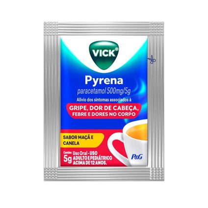 CHÁ PARA GRIPE VICK PYRENA SABOR MAÇÃ E CANELA 5G