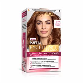 TINTURA PERMANENTE IMÉDIA EXCELLENCE DE L'ORÉAL PARIS 7.7 CHOCOLATE DOURADO