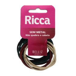 Elástico Para Cabelo Ricca 2mm R/890 Com 10 Unidades