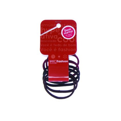 ELÁSTICO PARA CABELO RICCA 6MM R/896 COM 6 UNIDADES