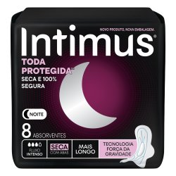 Absorvente Externo Intimus Noturno Toda Protegida Seca Com Abas 8 Unidades