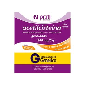 ACETILCISTEINA 40MG/G 16 ENVELOPES COM 5G PRATI DONADUZZI GENÉRICO