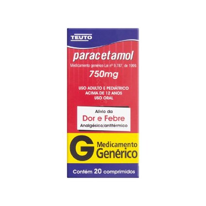 PARACETAMOL 750MG 20 COMPRIMIDOS TEUTO GENÉRICO
