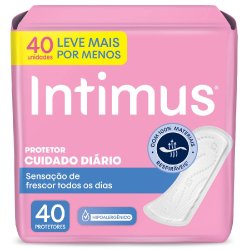 Protetor Diário Intimus Cuidado Diário Sem Perfume Com 40 Unidades
