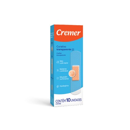 CURATIVO CREMER CARE TRANSPARENTE COM 10 UNIDADES