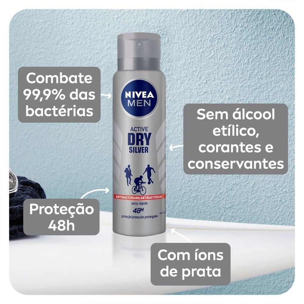 Desodorante Antitranspirante Nivea Men Aerossol Silver Protect