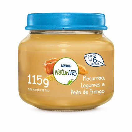 PAPINHA NESTLÉ NATURNES MACARRÃO, LEGUMES  PEITO DE FRANGO 115G