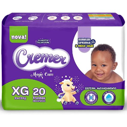 FRALDA CREMER MAGIC CARE JUMBO XG COM 20 UNIDADES