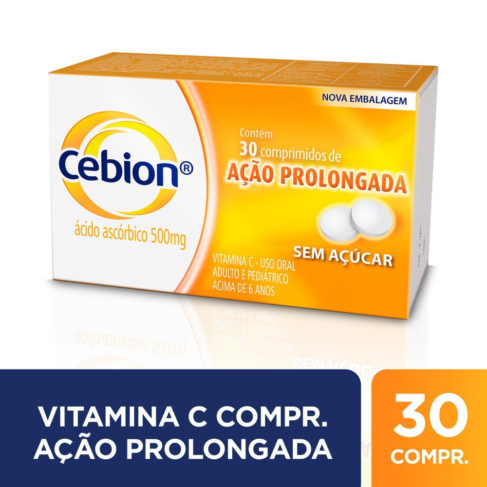 CEBION VITAMINA C 500MG DE AÇÃO PROLONGADA COM 30 COMPRIMIDOS