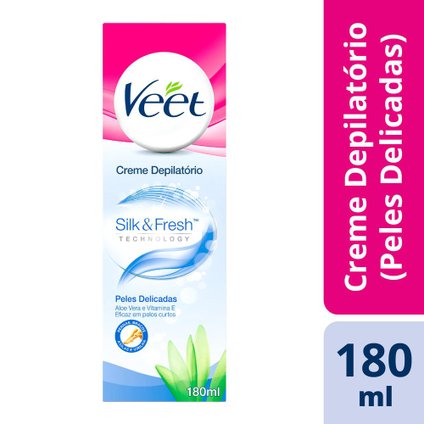 CREME DEPILATÓRIO VEET PELES DELICADAS  DUPLA HIDRATAÇÃO 180ML