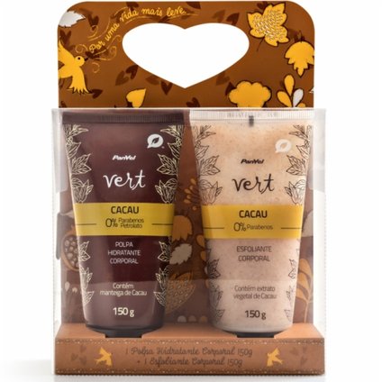 KIT PANVEL VERT CACAU ESFOLIANTE CORPORAL 140G + POLPA HIDRATANTE 150G