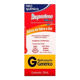 IBUPROFENO 100MG/ML 20ML NEOQUÍMICA GENÉRICO
