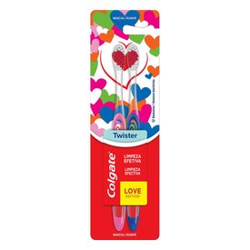 KIT ESCOVA DENTAL MACIA COLGATE TWISTER - 2 UNIDADES