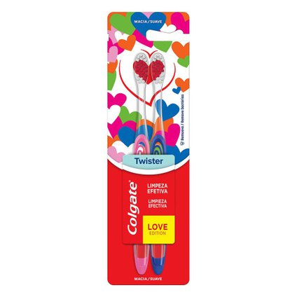 KIT ESCOVA DENTAL MACIA COLGATE TWISTER - 2 UNIDADES