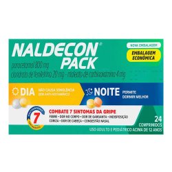 Naldecon Dia E Noite Paracetamol 800mg + Cloridrato De Fenilefrina 20mg 24 Comprimidos