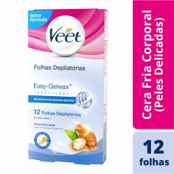 Folhas Depilatória Corporal Veet Easy Grip Com 12 Unidades