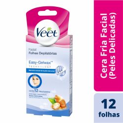 Folhas Depilatórias Facial Peles Delicadas Veet 12 Unidades