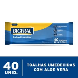 Kit Leve 3 Pague 2 Toalha Umed Bigfral C/40, Pague R$ (14,66 Rs/ 14,32 Sc Pr Sp) Cada No Pack