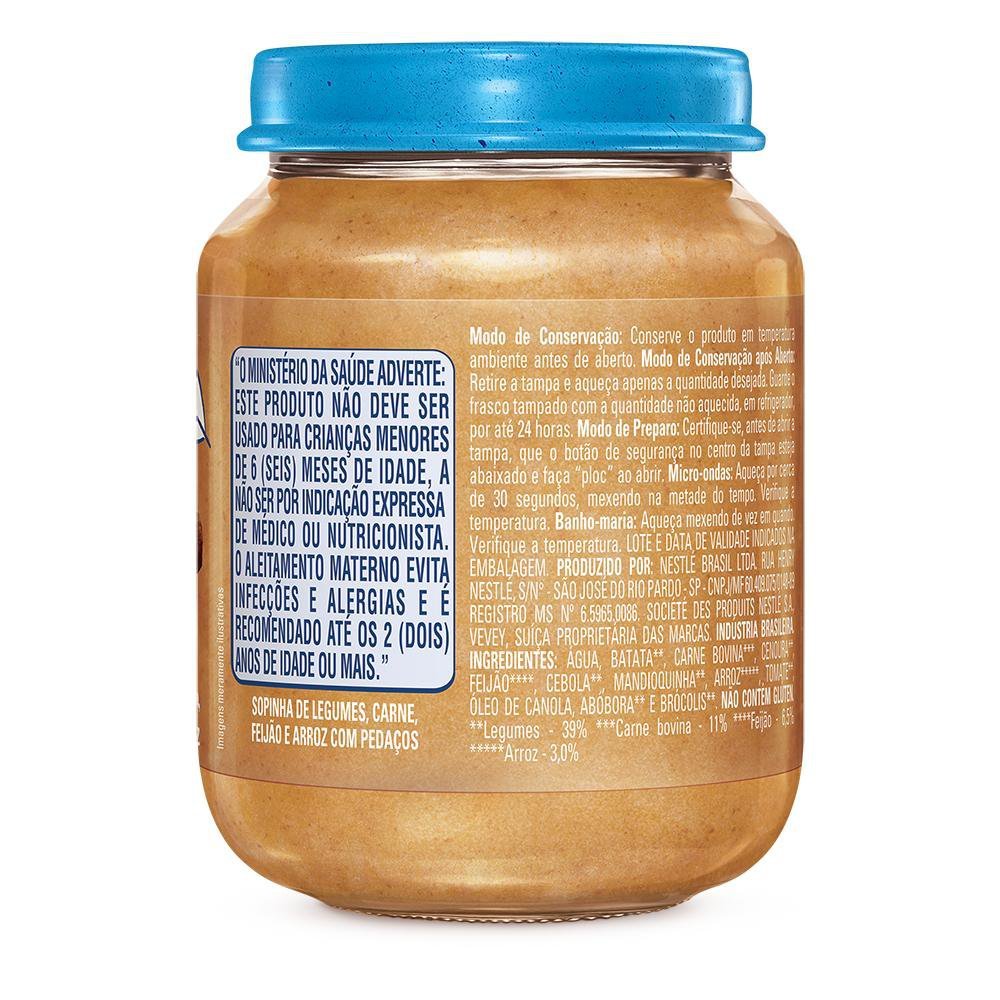 PAPINHA NESTLÉ NATURNES CALDO DE FEIJÃO, CARNE ARROZ 170G