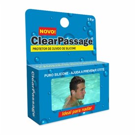 PROTETOR DE OUVIDO DE SILICONE CLEARPASSAGE ADULTO COM 1 PAR