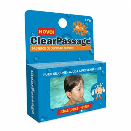 PROTETOR DE OUVIDO DE SILICONE CLEARPASSAGE KIDS COM 1 PAR