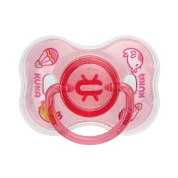 Chupeta Kuka Decorada C/argola Bico Silicone N2 Rosa 2282
