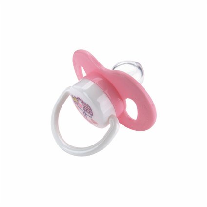 CHUPETA KUKA DECORADA PLUS SILICONE PARA RECÉM NASCIDO NÚMERO 1 ROSA REFERÊNCIA 2367