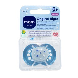 Chupeta Mam Nigth Azul 6 A 36 Meses Com 1 Unidade