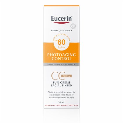 PROTETOR SOLAR EUCERIN CC CREAM TINTED MÉDIO FPS60 50ML