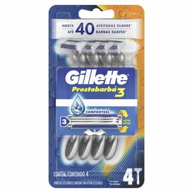 APARELHO BARBEAR DESCARTÁVEL GILLETTE PRESTOBARBA 3 LEVE 4 PAGUE 3
