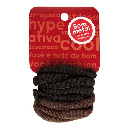 ELÁSTICO PARA CABELO RICCA SEM METAL 15MM COM 10 UNIDADES
