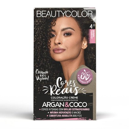 TINTURA PERMANENTE BEAUTY COLOR 4.0 CASTANHO NATURAL
