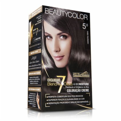 TINTURA PERMANENTE BEAUTY COLOR 5.0 CASTANHO CLARO