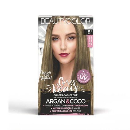 TINTURA PERMANENTE BEAUTY COLOR 8.1 LOURO CLARO ACINZENTADO