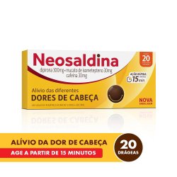 Analgésico Neosaldina Dipirona 300mg + Mucato De Isometepteno 30mg + Cafeína 30mg 20 Drágeas