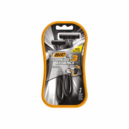 APARELHO DE BARBEAR BIC COMFORT 3 BLACK NIGHT COM 2 UNIDADES