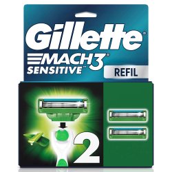 Carga Para Aparelho De Barbear Gillette Mach3 Sensitive Com Aloe 2 Unidades
