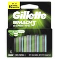 CARGA PARA APARELHO DE BARBEAR GILLETTE MACH3 SENSITIVE COM 4 UNIDADES