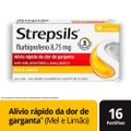 PASTILHAS PARA GARGANTA STREPSILS SABOR MEL E LIMÃO CAIXA 16 PASTILHAS