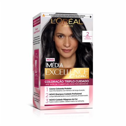 TINTURA PERMANENTE IMÉDIA EXCELLENCE DE L'ORÉAL PARIS 2 PRETO CLASSICO