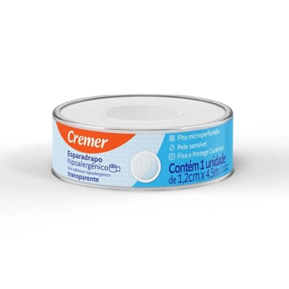 Fita Microporosa Hipoalérgica Transparente Cremer 1,2cm X 4,5m