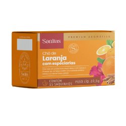 Chá Sanitas Laranja Com Especiarias 22,5g 15 Saquinhos