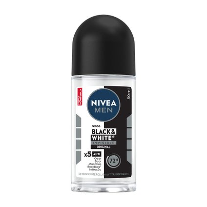 DESODORANTE ANTITRANSPIRANTE NIVEA MEN ROLL ON INVISIBLE BLACK & WHITE 50ML