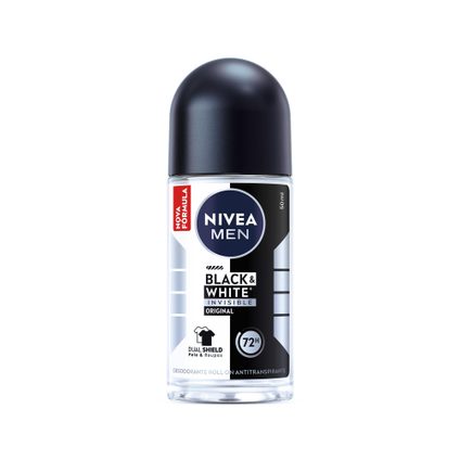 DESODORANTE ANTITRANSPIRANTE NIVEA MEN ROLL ON INVISIBLE BLACK WHITE 50ML
