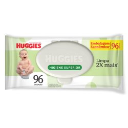 Lenços Umedecidos Huggies Higiene Superior Limpam 2x Mais Com 96 Unidades