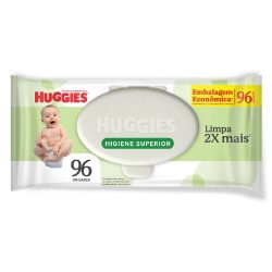 Lenços Umedecidos Huggies Higiene Superior Limpam 2x Mais Com 96 Unidades