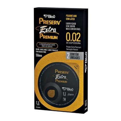 PRESERVATIVO PRESERV PREMIUM SEM LATEX COM 2