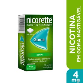 GOMA MASTIGÁVEL NICORETTE ICEMINT 4MG 30 UNIDADES
