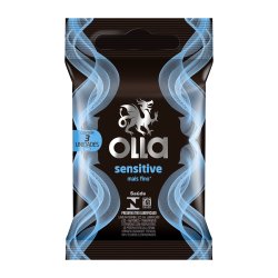 Preservativo Olla Lubrificado Sensitive Com 3 Unidades