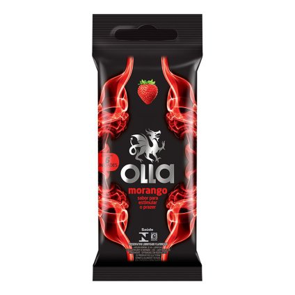 PRESERVATIVO OLLA LUBRIFICADO MORANGO COM 6